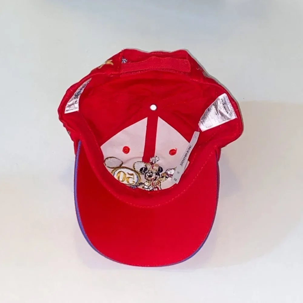 Disneyland 50 Anniversary Disneyland Resort Embroidered Logo Red Youth Cap